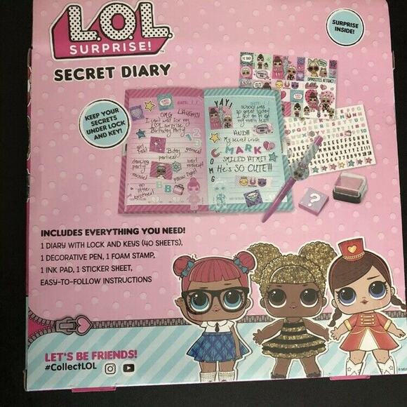 LOL Surprise! Secret Diary Writing Journal LOL Surprise! Ages 5 Plus Girls Gift - Picture 3 of 3